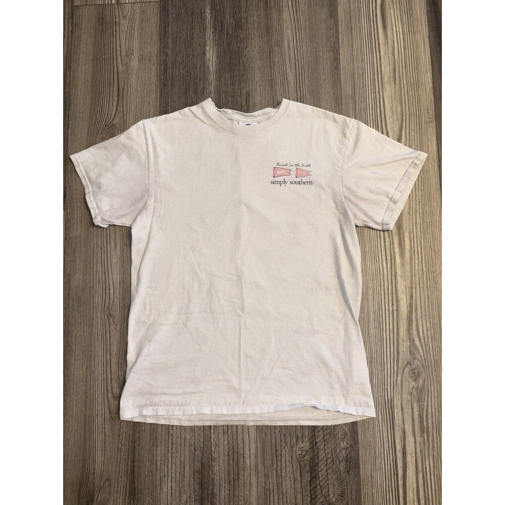 Simply Southern Women's Graphic Print T-Shirt White Southern Theme Size M